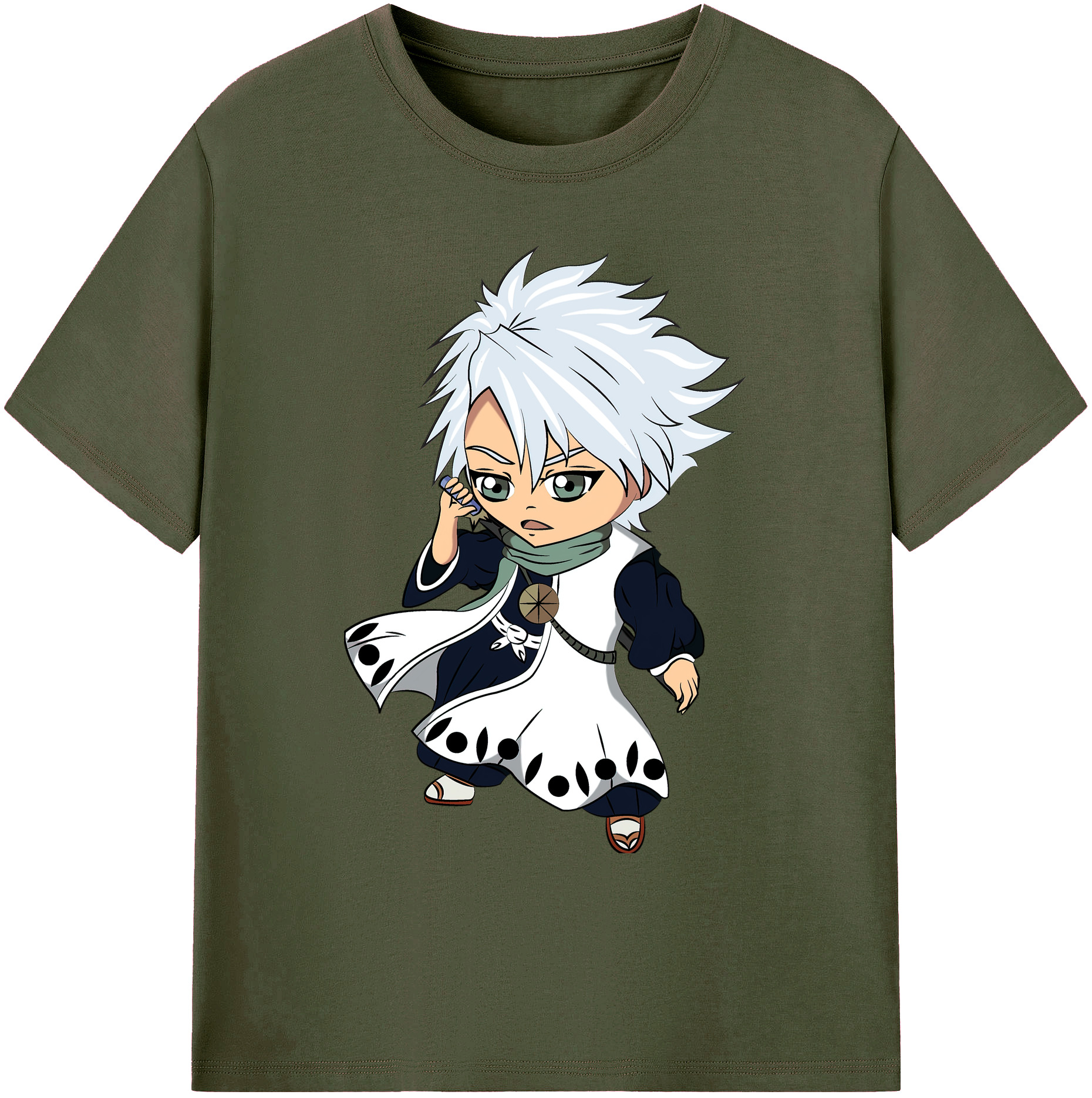 （画像用） ブリーチ 日番谷冬獅郎（ひつがや とうしろう） BLEACH Hitsugaya Toushirou 綿100％ メンズ半袖Tシャツ｜肌触りやわらか＆通気性